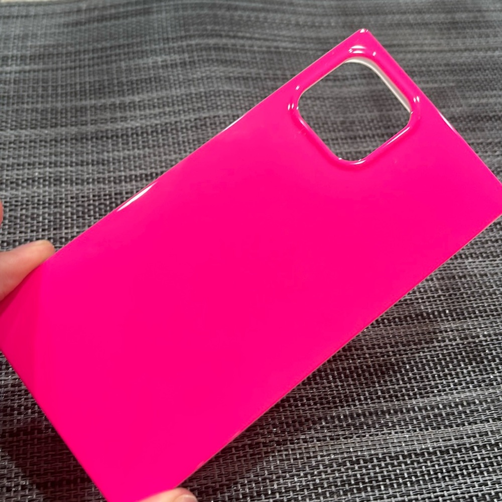 Flaunt iPhone 12 square phone case- Neon Pink